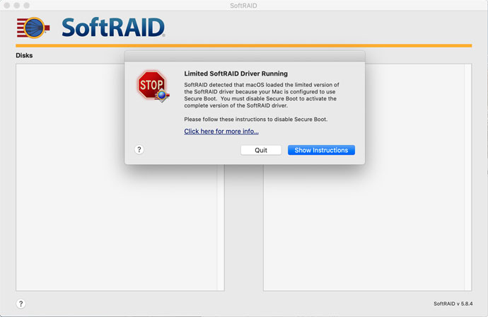 softraid limited driver running